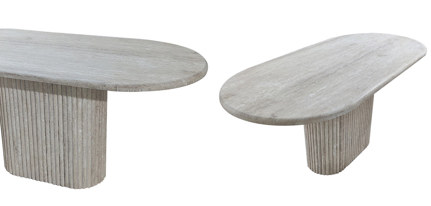 Консоль Annabel Grey Travertine Console Консоль Annabel Grey Travertine Console - Loft-Concept в Грозном