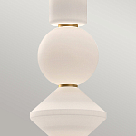 Подвесной светильник белого цвета с тремя геометрическими плафонами Alora Mood варинант исполнения - 9 | Loft Concept в Грозном