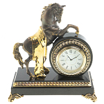 Часы настольные бронзовые с декором в виде коня Horse Stone Clock варинант исполнения - 5 | Loft Concept в Грозном