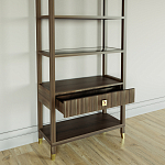 Стеллаж Elsa Dreams Walnut со стеклянными полками и ящиком варинант исполнения - 3 | Loft Concept в Грозном