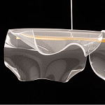 Люстра линейная с 3-мя белыми волнистыми плафонами Wave Line варинант исполнения - 6 | Loft Concept в Грозном