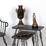 Ваза черного цвета из фарфора с золотистым узором и бронзовыми элементами Eden Garden porcelain and bronze варинант исполнения - 3 | Loft Concept в Грозном