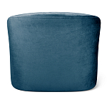 Стул с мягкой синей обивкой из велюра и подъемно-поворотным механизмом на белых колесиках Harper Blue and White варинант исполнения - 3 | Loft Concept в Грозном