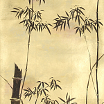 Обои ручная роспись Bamboo Quicksilver on Warm Gold gilded tea paper варинант исполнения - 1 | Loft Concept в Грозном