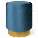 Пуф синий велюр на золотом металлическом основании Golden Belt варинант исполнения - 1 | Loft Concept в Грозном