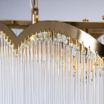 Люстра прямоугольная на цепях с прозрачными трубками и волнистым краем Nembus варинант исполнения - 7 | Loft Concept в Грозном