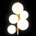 Бра с золотым основанием и 5-ю белыми шарообразными плафонами Bubble варинант исполнения - 1 | Loft Concept в Грозном