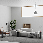 Стол журнальный цвета антрацит из 3-х частей со столешницами в виде геометрических элементов MUND ANTHRACITE варинант исполнения - 2 | Loft Concept в Грозном