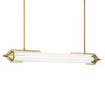 Подвесной светильник линейный золотого цвета с длинной цилиндрической стеклянной трубкой Eurofase варинант исполнения - 1 | Loft Concept в Грозном