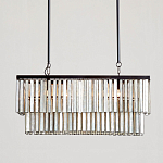 Люстра линейная прямоугольная с подвесками из натурального перламутра Nacre варинант исполнения - 2 | Loft Concept в Грозном