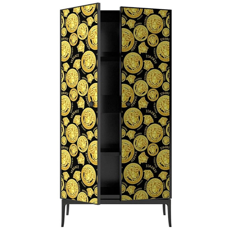 Stiletto Cabinet Barocco Medusa Бежевый Черный матовый Золотой в Грозном | Loft Concept 
