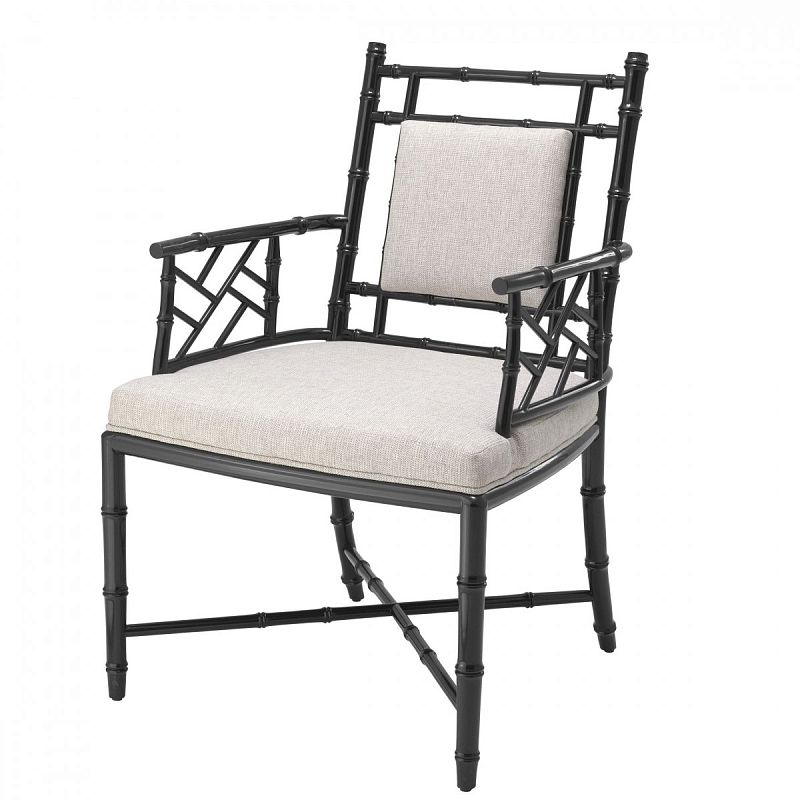 Кресло Eichholtz Chair Germaine Черный Бежево-серый Кресло Eichholtz Chair Germaine Черный Бежево-серый в Грозном | Loft Concept