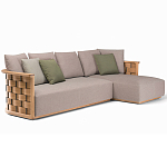 Дизайнерский уличный диван из массива дерева с плетеной спинкой PALINFRASCA Sofa варинант исполнения - 1 | Loft Concept в Грозном