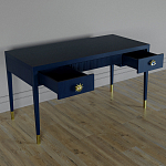 Письменный стол Elsa Dreams Blue Шпон дерево с двумя ящиками варинант исполнения - 3 | Loft Concept в Грозном