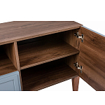 ТВ-тумба серая из массива бука с 2-мя дверками и ящиком Wenge Light варинант исполнения - 5 | Loft Concept в Грозном