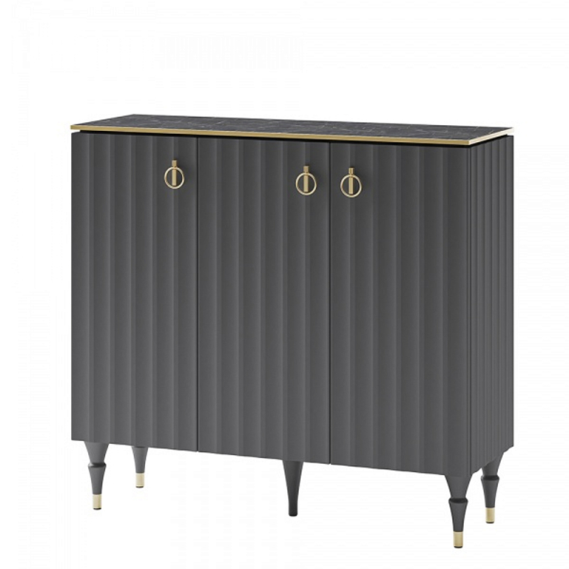 Консоль с фасадами цвета графит Antique Order Graphite Графит Золотой Черный Мрамор Nero Консоль с фасадами цвета графит Antique Order Graphite Графит Золотой Черный Мрамор Nero в Грозном | Loft Concept