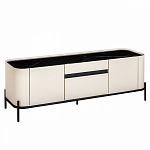 ТВ-тумба белая с чёрной столешницей с 2-мя дверками и ящиком San Marco варинант исполнения - 1 | Loft Concept в Грозном