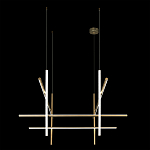 Люстра с 8-ю пересекающимися цилиндрическими плафонами на тонких тросах Trumpet tube варинант исполнения - 5 | Loft Concept в Грозном