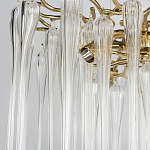 Люстра подвесная круглая в виде ветвей деревьев бронзового цвета с прозрачными подвесками-каплями Droplet Chandelier варинант исполнения - 5 | Loft Concept в Грозном