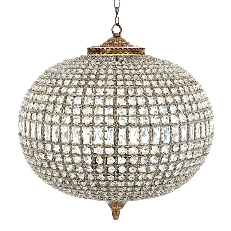 Люстра Chandelier Kasbah Oval L Brass Прозрачное Стекло Латунь Античная полированная Люстра Chandelier Kasbah Oval L Brass Прозрачное Стекло Латунь Античная полированная в Грозном | Loft Concept