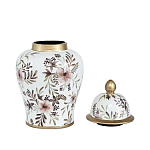 Ваза с нежным цветочным узором в пастельных тонах и крышкой с золотым акцентом Chinoiserie Ceramics варинант исполнения - 2 | Loft Concept в Грозном