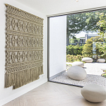 Панно на стену плетеное Макраме бежевый цвет  варинант исполнения - 6 | Loft Concept в Грозном