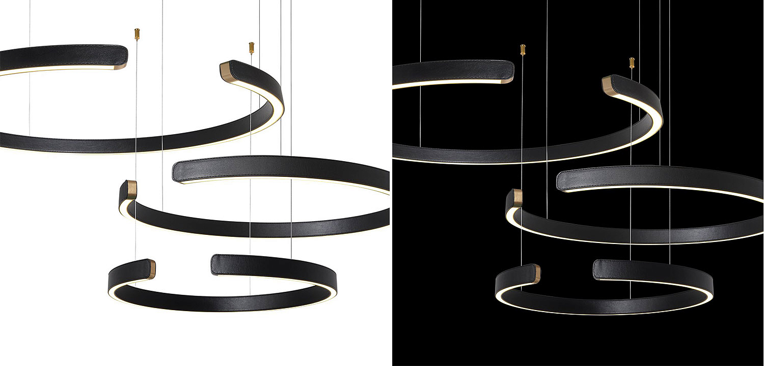 Люстра Half Ring 3 black leather Люстра Half Ring 3 black leather - Loft-Concept в Грозном