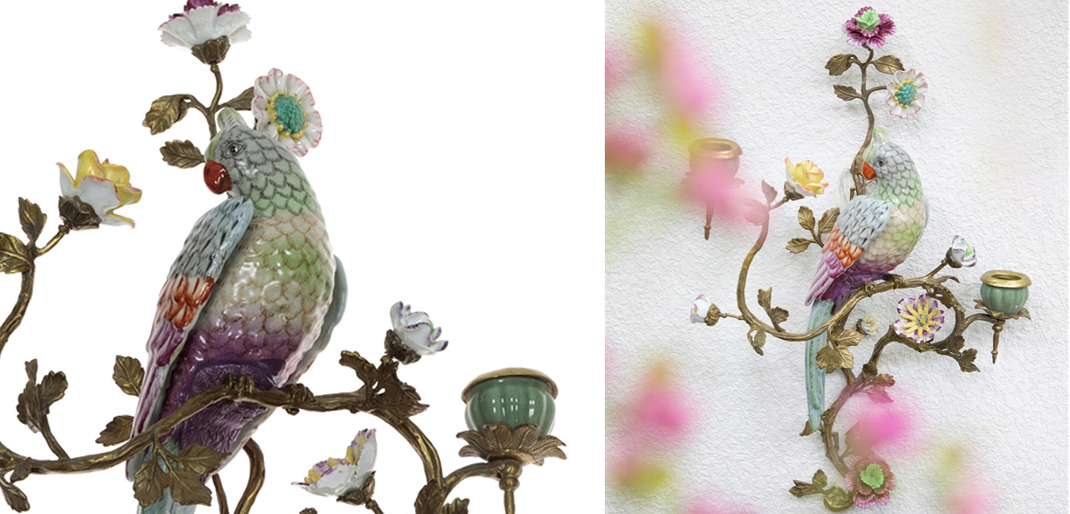 Подсвечник настенный Colorful Flowers and Parrot R Подсвечник настенный Colorful Flowers and Parrot R - Loft-Concept в Грозном