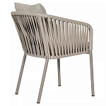 Стул серо-бежевый с декоративным плетением на спинке и подлокотниках Chair Weave варинант исполнения - 3 | Loft Concept в Грозном