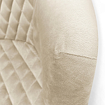 Барный стул со спинкой и подлокотниками на 4-х деревянных ножках Кремовый Велюр Ava Charm варинант исполнения - 4 | Loft Concept в Грозном