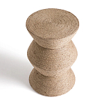 Приставной стол с отделкой из джута Juti D30 см варинант исполнения - 3 | Loft Concept в Грозном