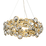 Люстра подвесная из золотых колец 57 см Golden Circles варинант исполнения - 1 | Loft Concept в Грозном