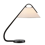 Настольная лампа с черным каркасом и белым тканевым абажуром в форме конуса Stylish Solution варинант исполнения - 3 | Loft Concept в Грозном