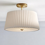 Потолочный светильник с белым плиссированным абажуром Ganglion варинант исполнения - 2 | Loft Concept в Грозном