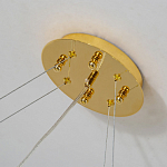 Люстра подвесная с золотистыми ветками и стеклянными подвесками в виде листьев Длина 130 см FAIRYTREE Light варинант исполнения - 2 | Loft Concept в Грозном