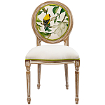 Стул бежевый из натурального бука с изображением птиц и цветов Blooming Birds варинант исполнения - 1 | Loft Concept в Грозном