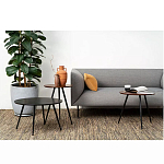 Кофейный столик с круглой столешницей на 3-х черных ножках Laconic Stylish Design варинант исполнения - 2 | Loft Concept в Грозном