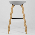 Барный стул на ножках из натурального дерева Boras Grey варинант исполнения - 4 | Loft Concept в Грозном