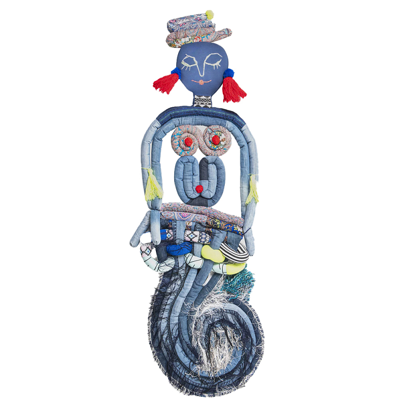 Кукла из одежды и павлопосадских платков Rusalka Blue Jeans Мульти в Грозном | Loft Concept 