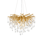 Люстра подвесная с прозрачными стеклянными подвесками в форме капель Диаметр 60 см Droplet Chandelier варинант исполнения - 6 | Loft Concept в Грозном