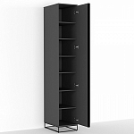 Шкаф-пенал с зеркальной дверцей и фасадом цвета графит Strict Lines варинант исполнения - 3 | Loft Concept в Грозном