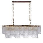 Люстра подвесная прямоугольная из рифленого стекла Fluted Glass Chandelier варинант исполнения - 2 | Loft Concept в Грозном