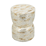 Приставной столик с мозаичным рисунком из раковин устриц Bone Inlay варинант исполнения - 4 | Loft Concept в Грозном