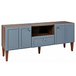 ТВ-тумба серая из массива бука с 2-мя дверками и ящиком Wenge Light варинант исполнения - 1 | Loft Concept в Грозном