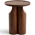 Круглый приставной стол из массива ореха Balu Wooden Side Table варинант исполнения - 2 | Loft Concept в Грозном