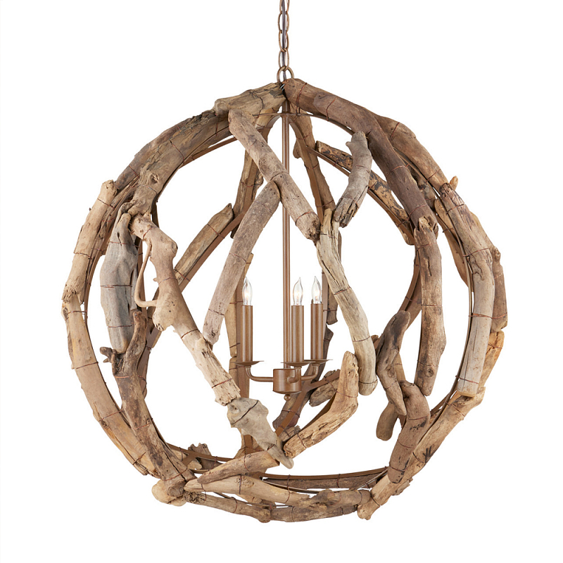 Люстра круглая в виде веток деревьев Natural Driftwood  Бежевый в Грозном | Loft Concept 