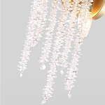 Бра с хрустальными прозрачными подвесками и круглым основанием золотого цвета FAIRYTREE Light варинант исполнения - 4 | Loft Concept в Грозном