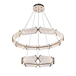 Люстра с 2-мя кольцами с текстурным природным рисунком IceFlame варинант исполнения - 8 | Loft Concept в Грозном