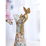 Кувшин с цветочным рисунком и бронзовой ручкой Blue Garden варинант исполнения - 5 | Loft Concept в Грозном