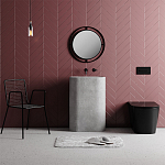 Настенное зеркало круглой формы в черной металлической раме BUBBLE MIRROR BLACK варинант исполнения - 1 | Loft Concept в Грозном